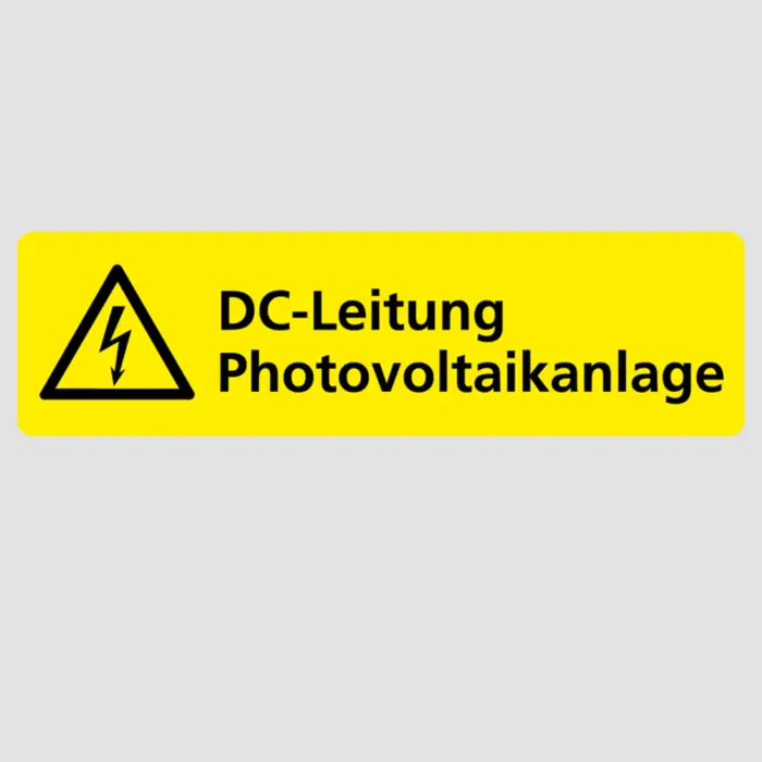 Kleber gelb «DC-Leitung Photovoltaikanlage» – Bild 1