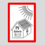 Aufkleber PV-Anlage mit Batteriespeicher