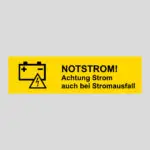 Warnaufkleber „NOTSTROM“