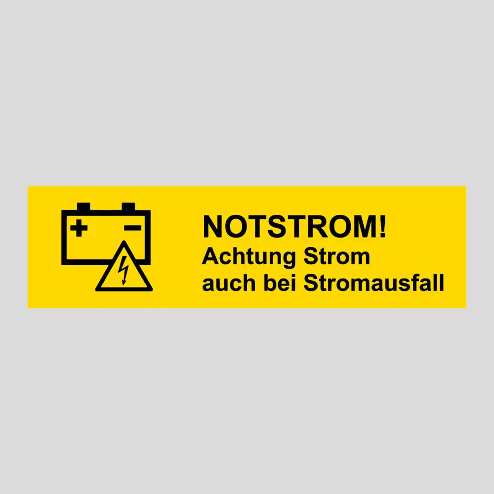 Warnaufkleber-„NOTSTROM“ Warnaufkleber „NOTSTROM“ – Bild 1